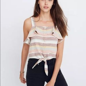 Madewell Texture & Thread Ruffle TieFront Tank NWT